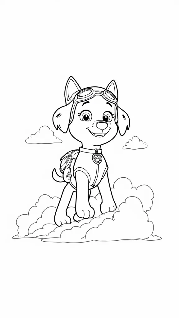 Página de color de Skye Paw Patrol